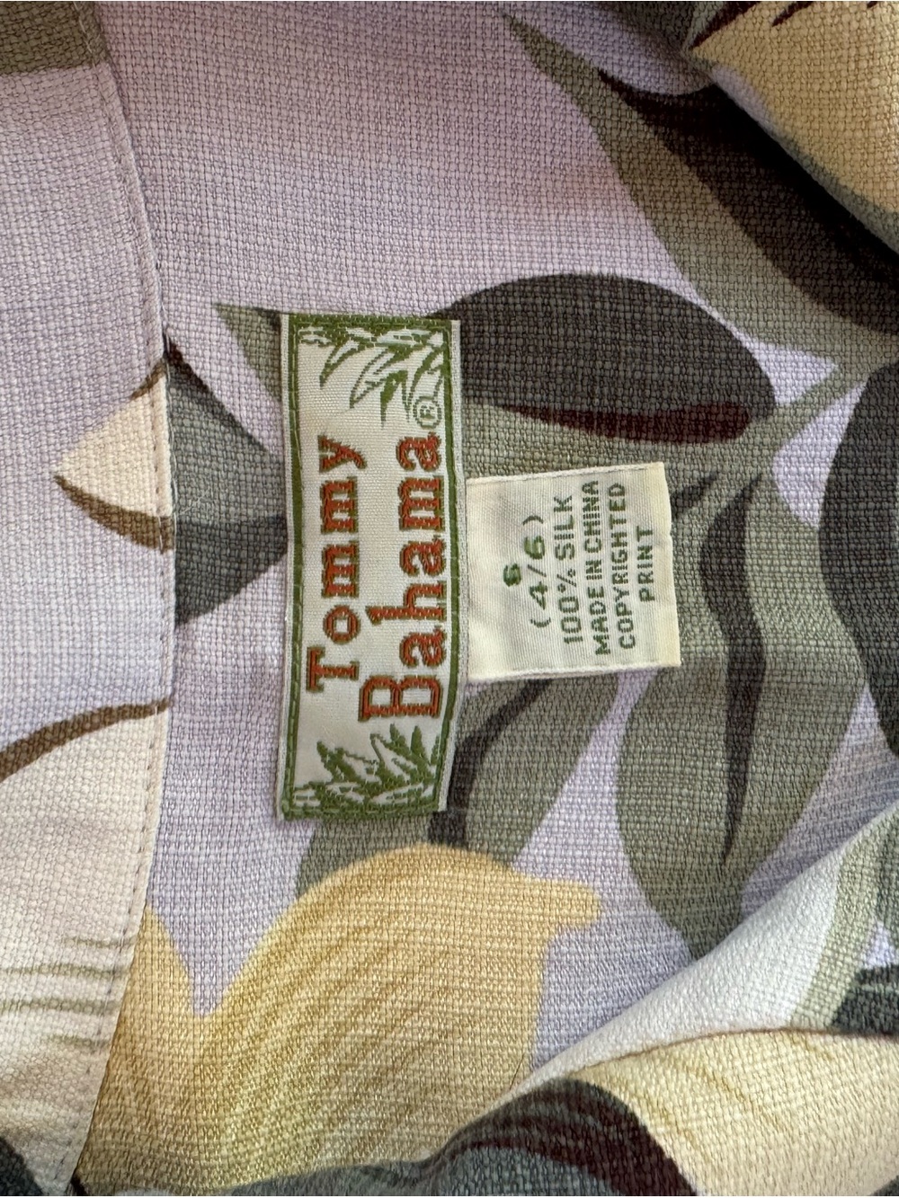 Tommy Bahama Lavender Floral Silk Camp Shirt